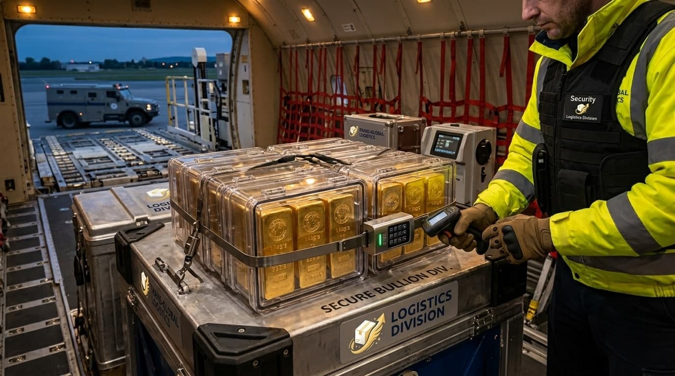 Gold bars in clear sealed cases
